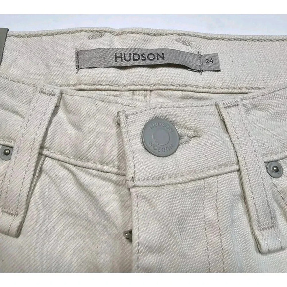 Hudson Womens Freya Low-Rise Size 24 Burmuda Skater Short Raw Hem Beige Raw Hem - Picture 6 of 16